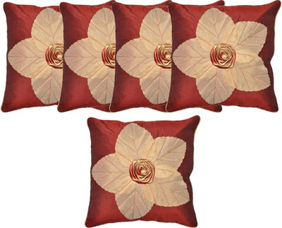 

Shine Villa Floral Cushions Cover(Pack of 5, 40 cm*40 cm, Maroon)