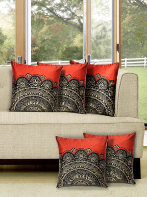 

Alina Decor Printed Cushions Cover(Pack of 5, 40.64 cm, Black)