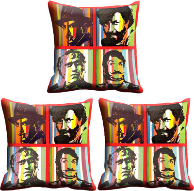 IndiWeaves Printed Cushions Cover(Pack of 3, 12 cm*12 cm, Purple, Black), Black;purple
