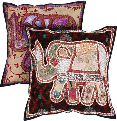 

Rajrang Animal Cushions Cover(Pack of 2, 41 cm*41 cm, Black)