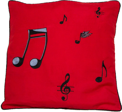 

Band Box Embroidered Cushions Cover(40.64 cm*40.64 cm, Red)
