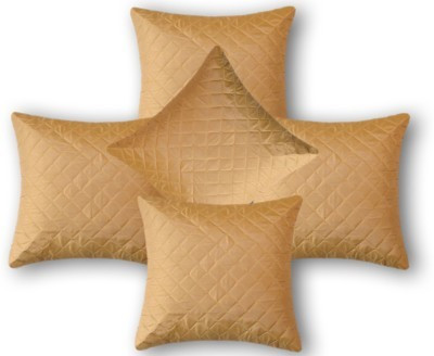 

Nikunj Checkered Cushions Cover(Pack of 5, 40 cm*40 cm, Gold)