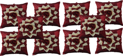 

HOME SHINE Floral Cushions Cover(40 cm*40 cm, Maroon)