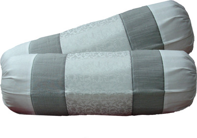 

HOME SHINE Printed Bolsters Cover(Pack of 2, 62.5 cm*40 cm, Silver)
