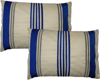 

HOME SHINE Striped Pillows Cover(Pack of 2, 50 cm*70 cm, Blue)