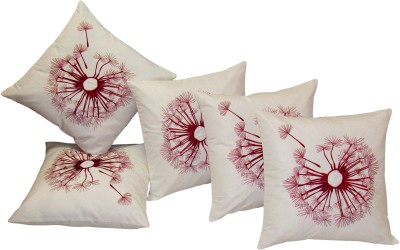 ZIKRAK EXIM Printed Cushions Cover(Pack of 5, 40 cm*40 cm, White, Maroon)