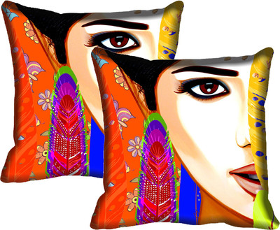 

IndiWeaves Printed Cushions Cover(Pack of 2, 40 cm*40 cm, Multicolor)