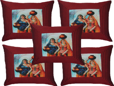 

HOME SHINE Printed Cushions Cover(Pack of 5, 40.64 cm*40.64 cm, Maroon)