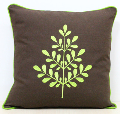 

Elan Embroidered Cushions Cover(40 cm*40 cm, Brown)