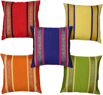 

HOME SHINE Striped Cushions Cover(Pack of 5, 30 cm*30 cm, Multicolor)