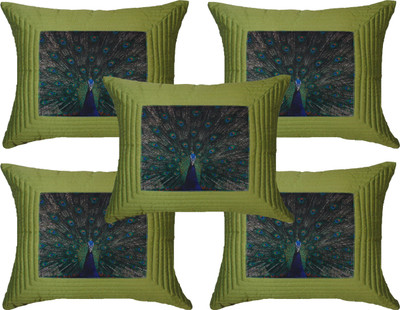 

HOME SHINE Printed Cushions Cover(Pack of 5, 40.64 cm*40.64 cm, Green)