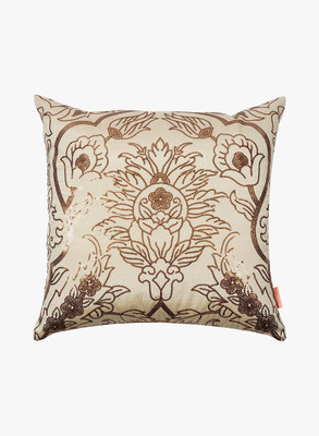 

SOLAJ Embroidered Cushions & Pillows Cover(41 cm*41 cm, Beige, Gold)