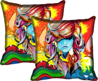 

IndiWeaves Printed Cushions Cover(Pack of 2, 40 cm*40 cm, Multicolor)