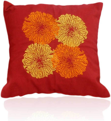 

Elan Embroidered Cushions Cover(30 cm*30 cm, Orange)