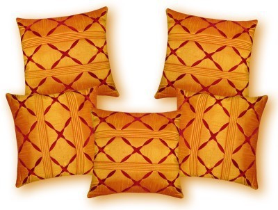 

Nikunj Floral Cushions Cover(Pack of 5, 40 cm*40 cm, Orange)