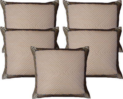 

HOME SHINE Striped Cushions Cover(Pack of 5, 40 cm*40 cm, Beige)