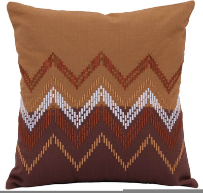

Elan Embroidered Cushions Cover(40 cm*40 cm, Brown)