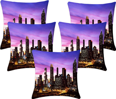 

Lushomes Printed Cushions Cover(Pack of 5, 30 cm, Multicolor)