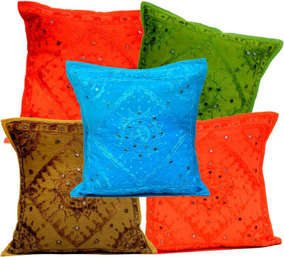 

Amazing India Embroidered Cushions Cover(Pack of 5, 40 cm*40 cm, Multicolor)