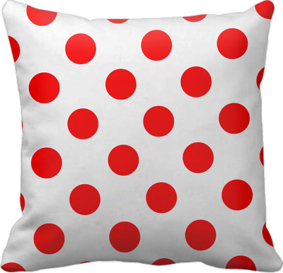 

SajawatHomes Polka Cushions Cover(30 cm*30 cm, White, Red), Red;white