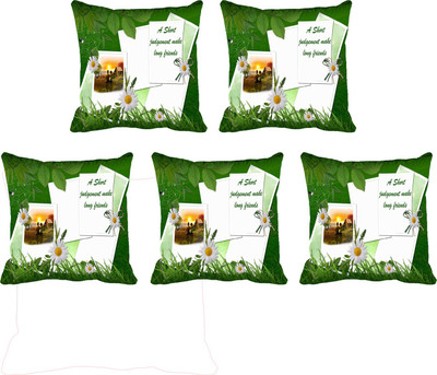 

IndiWeaves Printed Cushions Cover(Pack of 5, 40 cm*40 cm, White, Multicolor), Multicolor;white