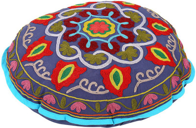 Rajrang Floral Cushions Cover(58 cm*58 cm, Blue)