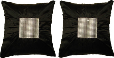 

HOME SHINE Geometric Cushions Cover(Pack of 2, 40 cm*40 cm, Black)