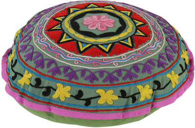 Rajrang Floral Cushions Cover(58 cm*58 cm, Green)