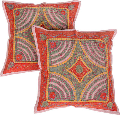 

Rajrang Floral Cushions Cover(Pack of 2, 43 cm*43 cm, Pink)