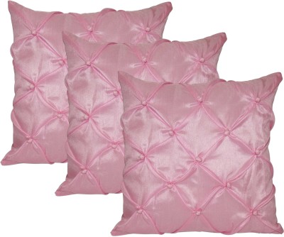 ZIKRAK EXIM Self Design Cushions Cover(Pack of 3, 40 cm*40 cm, Pink)
