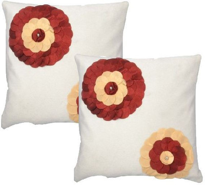 

Nikunj Embroidered Cushions Cover(Pack of 2, 40 cm, White)