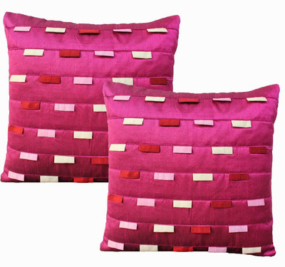 Dekor World Abstract Cushions Cover(Pack of 2, 40 cm*40 cm, White)