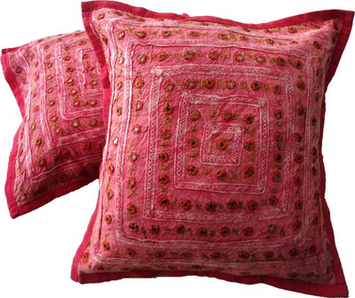 

Amazing India Embroidered Cushions Cover(Pack of 2, 40 cm*40 cm, Red)
