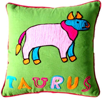 

Homeblendz Embroidered Cushions Cover(40 cm*40 cm, Green, Yellow)