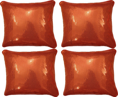 

HOME SHINE Embroidered Cushions Cover(Pack of 4, 40 cm*40 cm, Orange)