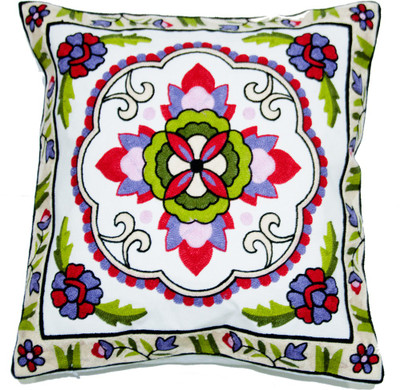 

Koncepts Embroidered Cushions Cover(44 cm*44 cm, Multicolor)