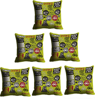 

IndiWeaves Printed Cushions Cover(Pack of 6, 30 cm*30 cm, Multicolor)