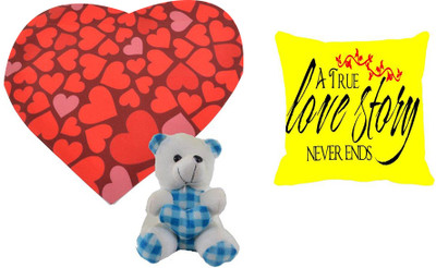 71% OFF on meSleep Printed Cushions Cover(Pack of 3, 30.48 cm*30.48 cm, Red, Blue, Yellow)