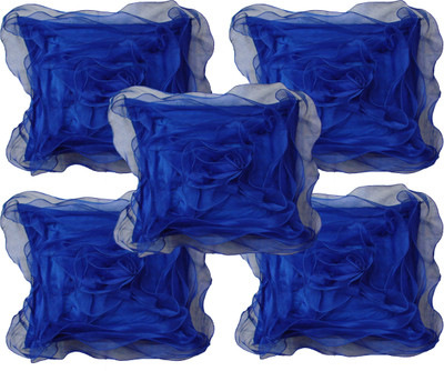 

HOME SHINE Floral Cushions Cover(Pack of 5, 40 cm*40 cm, Blue)