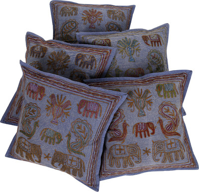 

Rajrang Animal Cushions Cover(Pack of 5, 40 cm*40 cm, Blue)