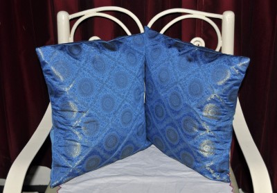 Lal Haveli Silk Cushions Cover(Pack of 2, 41 cm*41 cm, Light Blue)