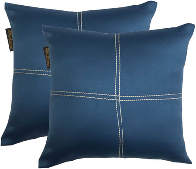 

Lushomes Self Design Cushions Cover(Pack of 2, 30 cm*30 cm, Blue)