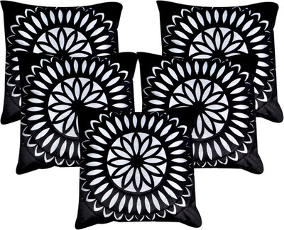 

Shine Villa Floral Cushions Cover(Pack of 5, 40 cm*40 cm, Black)