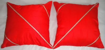 

ASC Plain Cushions Cover(Pack of 2, 40.64 cm*40.64 cm, Red)