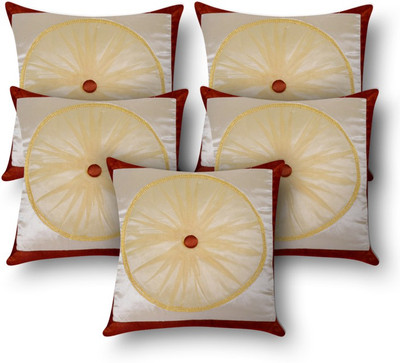 

First Row Embroidered Cushions Cover(Pack of 5, 40 cm, Multicolor)