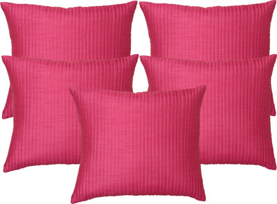 

HOME SHINE Striped Cushions Cover(Pack of 5, 40 cm*40 cm, Pink)