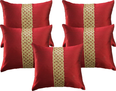 

HOME SHINE Striped Cushions Cover(Pack of 5, 30 cm*30 cm, Maroon)