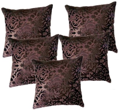 Belive-Me Floral Cushions Cover(Pack of 5, 40 cm*40 cm, Brown)