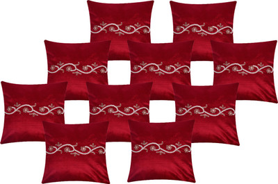 

Fazar Creations Embroidered Cushions Cover(Pack of 10, 40 cm*40 cm, Maroon)