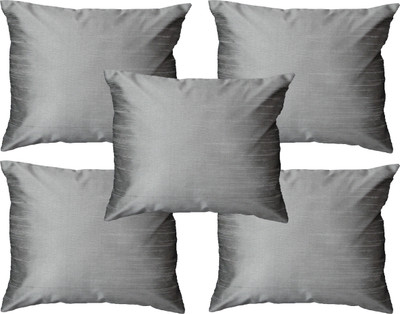 

HOME SHINE Plain Cushions Cover(Pack of 5, 40 cm*40 cm, Silver)